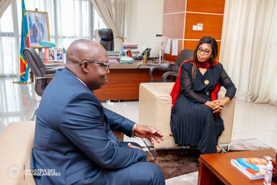 RDC – RCA: Le Ministre centrafricain chargé du développement de l’énergie et des ressources hydrauliques reçu par la Ministre d’État, Ministre des hydrocarbures Acacia Bandubola Mbongo